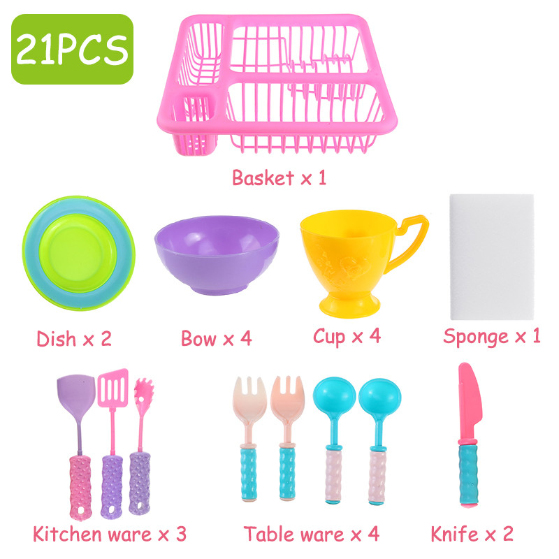 21-Pcs-Kids-Cooking-Kitchenware-Toys-Children-Drain-Basket-Toddler-Gift-Tableware-Toys-1829781-2