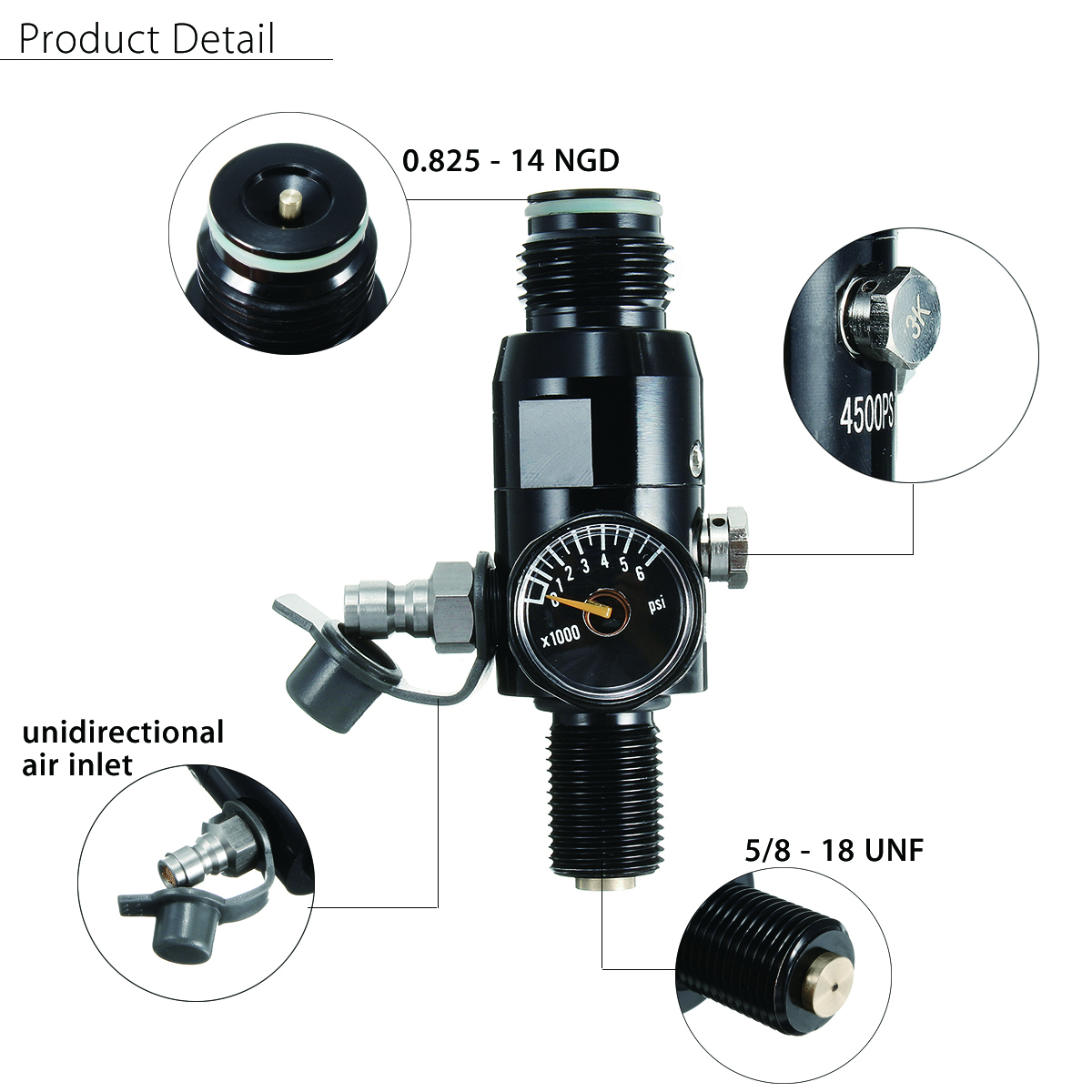 4500Psi-58-18UNF-Threads-High-Compressed-Tank-Valve-Regulator-HPA-Tank-Adapter-1637766-3