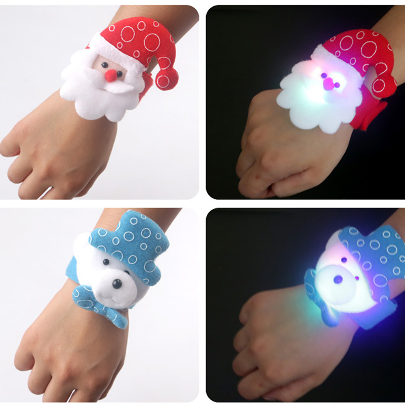 Kids-Christmas-Glowing-Wristband-Bracelet-Ribbon-Tree-Decoration-Santa-Claus-LED-Cute-Bracelet-1354078-6