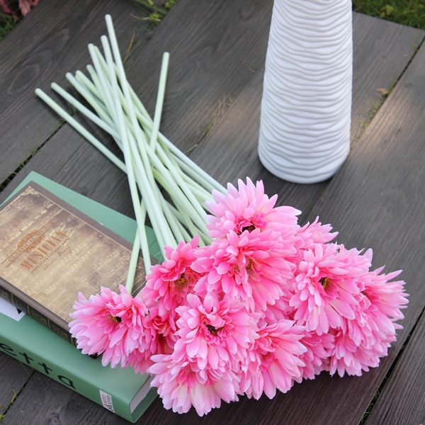 10Pcs-Sunbeam-Artificial-Flower-Mum-Gerber-Daisy-Bridal-Bouquet-Silk-Wedding-Party-Flowers-986013-7