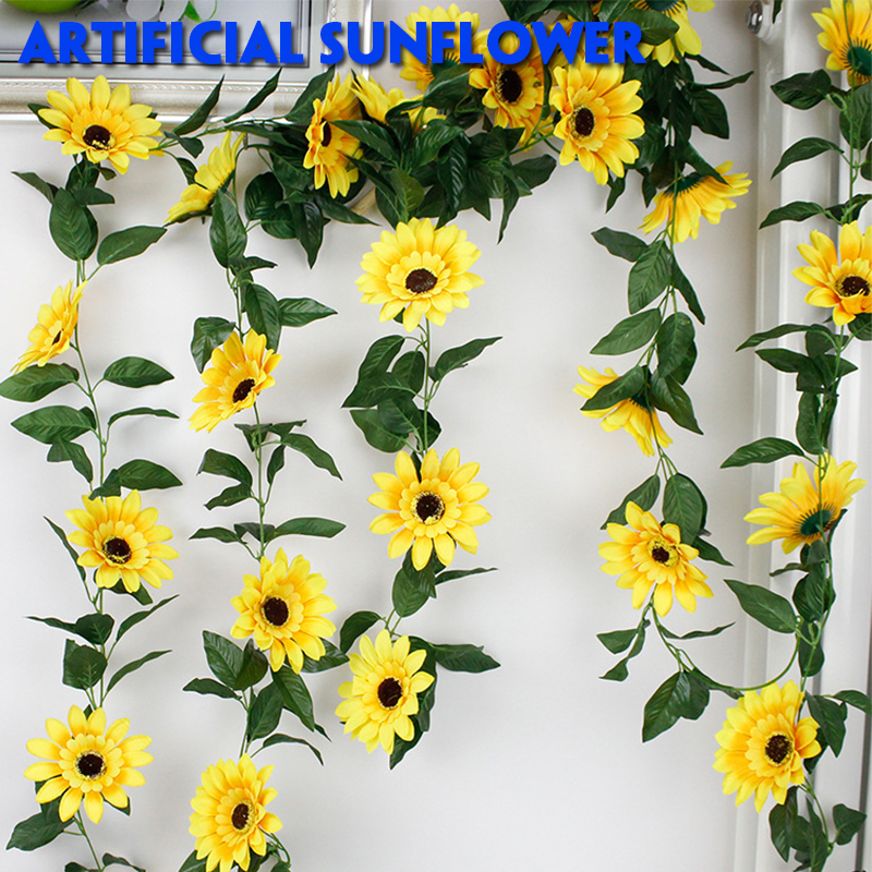 2PCS-Artifical-Sunflower-Garland-Flower-Vine-Wedding-Floral-Arch-Decor-Silk-For-Wedding-Party-Decora-1902529-1