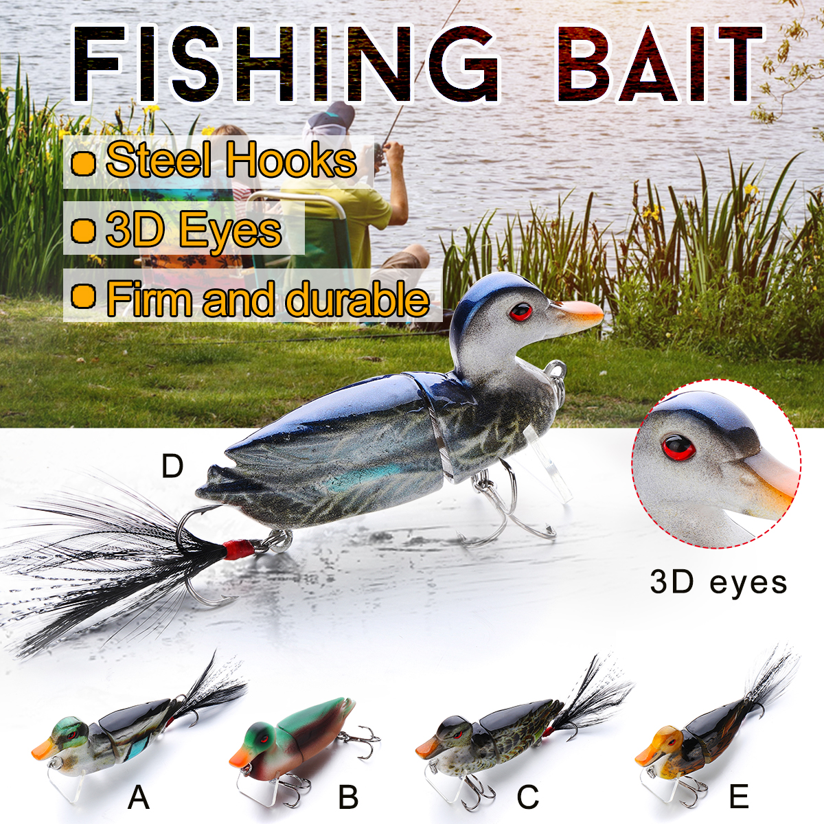 3D-Eyes-Duck-Lure-Artificial-Fishing-Bait-Catching-Topwater-With-Hooks-Fishing-1496193-1