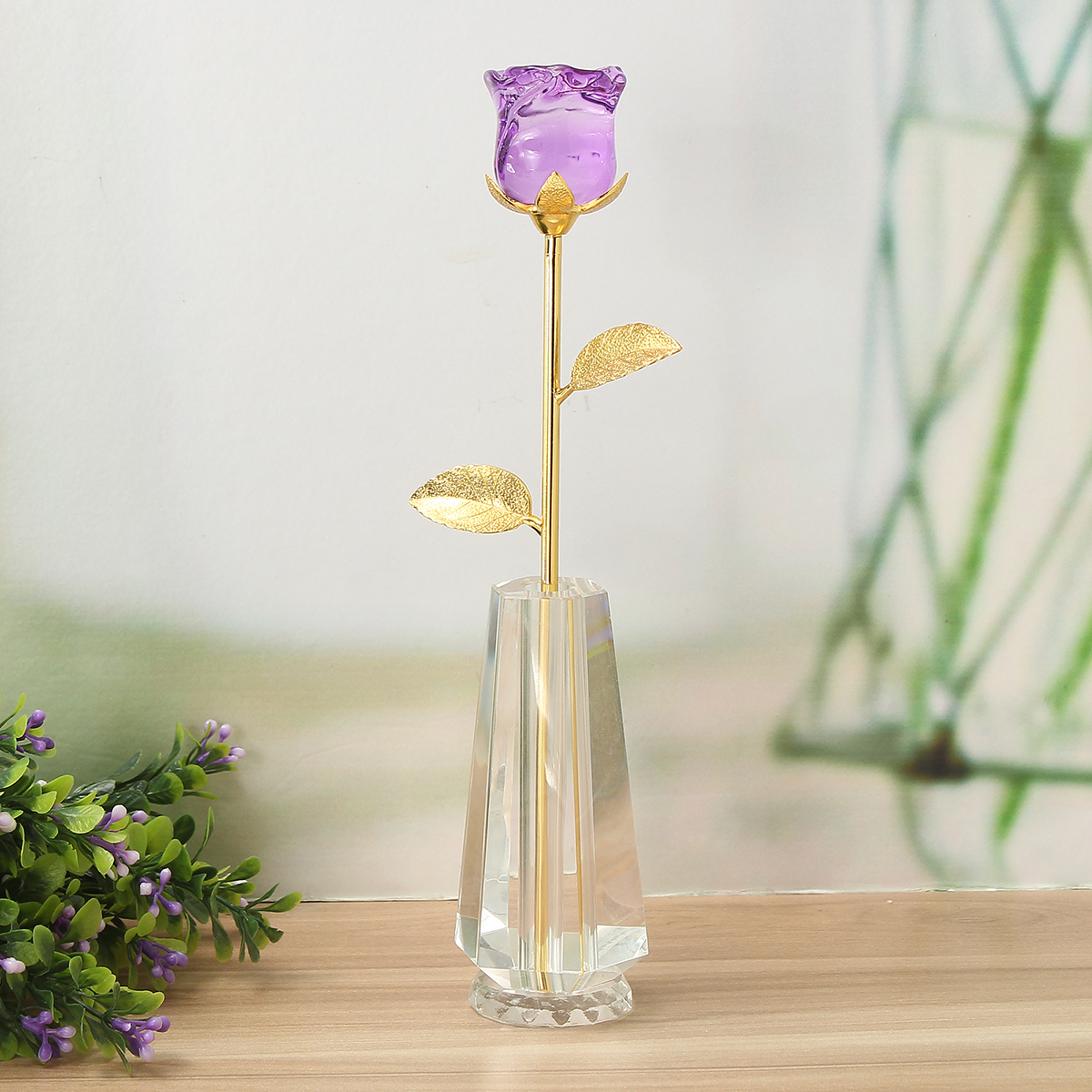 Crystal-Glass-Golden-Roses-Flower-Ornament-Valentine-Gifts-Present-with-Box-Home-Decorations-1430314-5