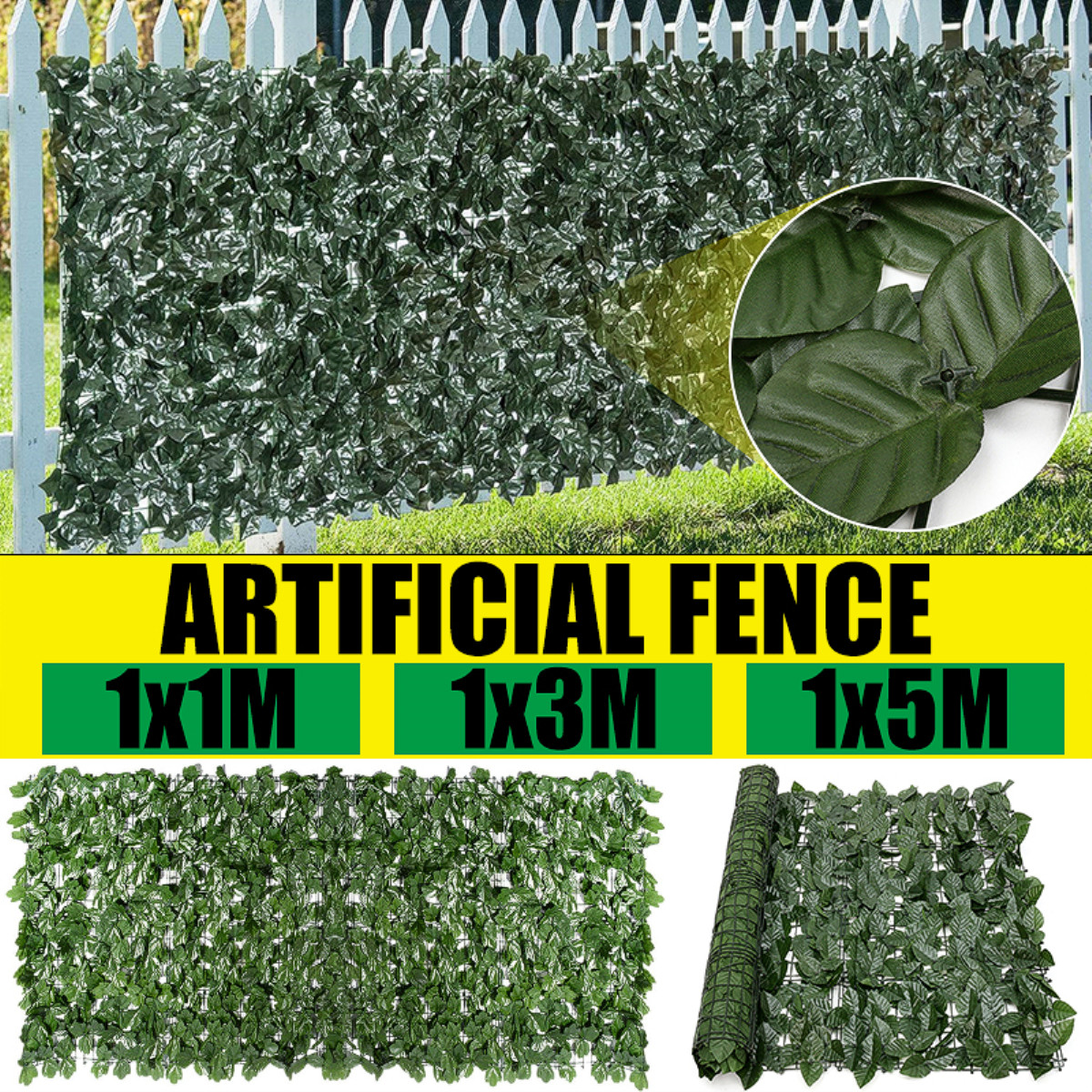 Green-Outdoor-Faux-Plant-Ivy-Leaf-Privacy-Screen-Fence-Garden-Yard-1943523-2