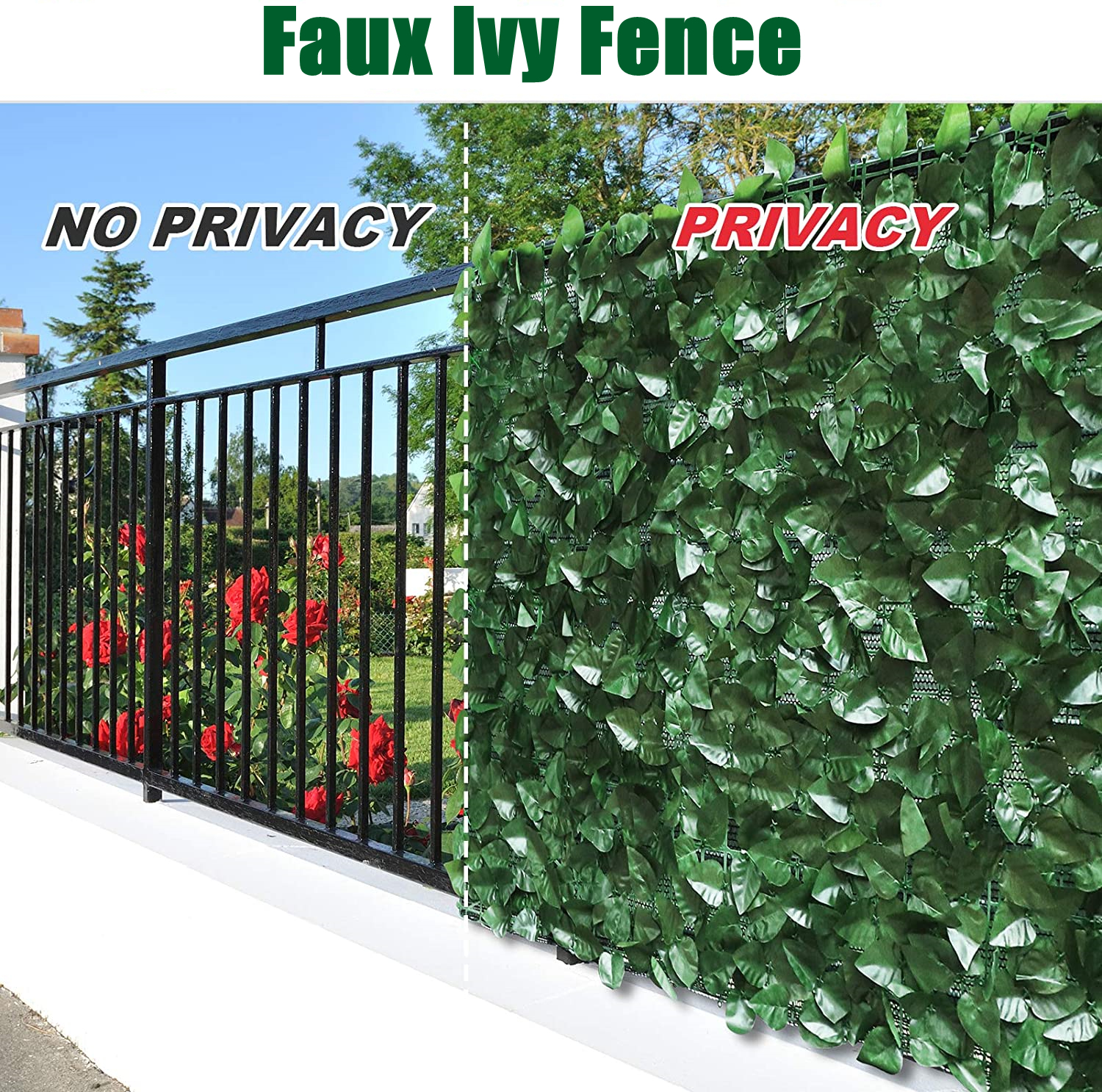 Green-Outdoor-Faux-Plant-Ivy-Leaf-Privacy-Screen-Fence-Garden-Yard-1943523-3