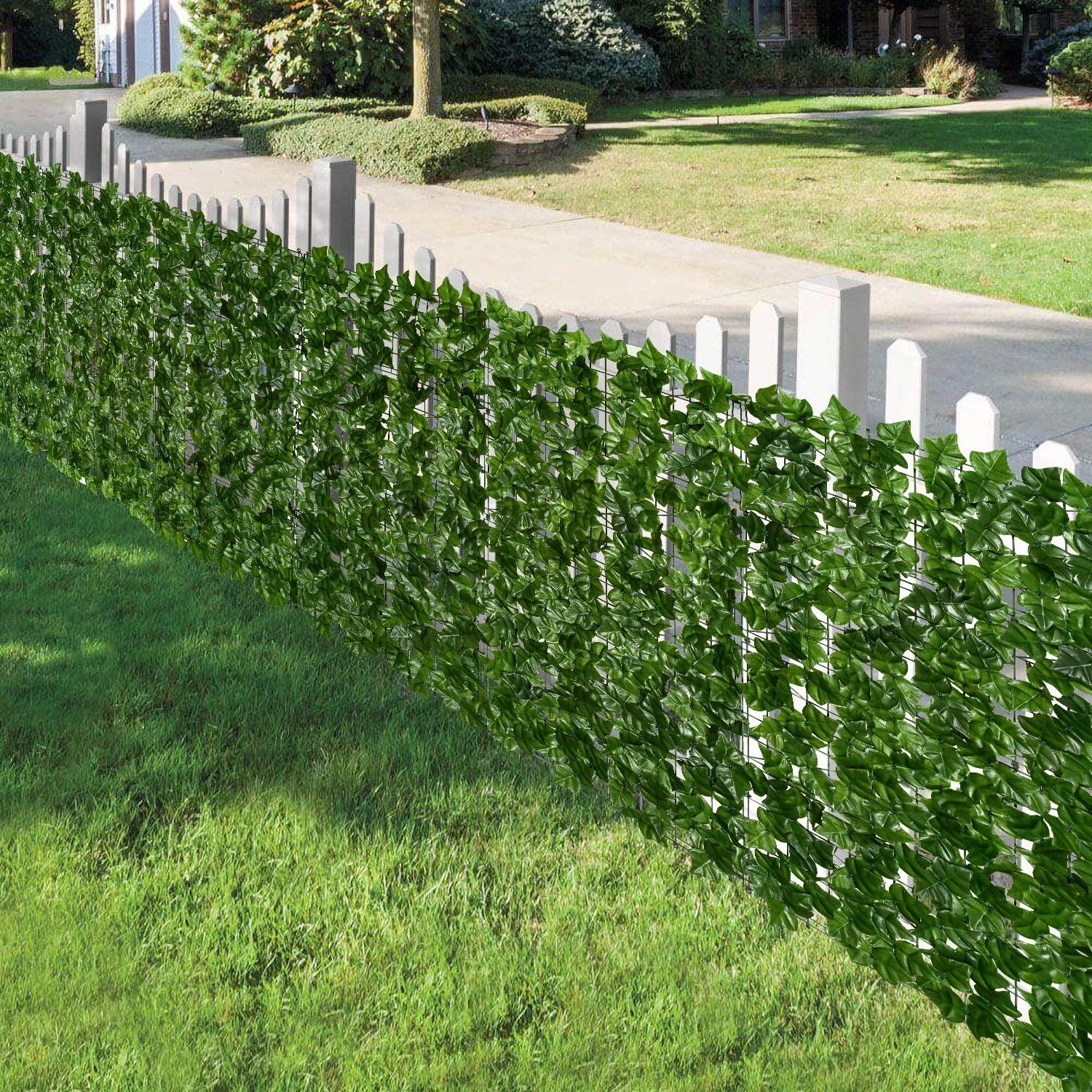 Green-Outdoor-Faux-Plant-Ivy-Leaf-Privacy-Screen-Fence-Garden-Yard-1943523-7