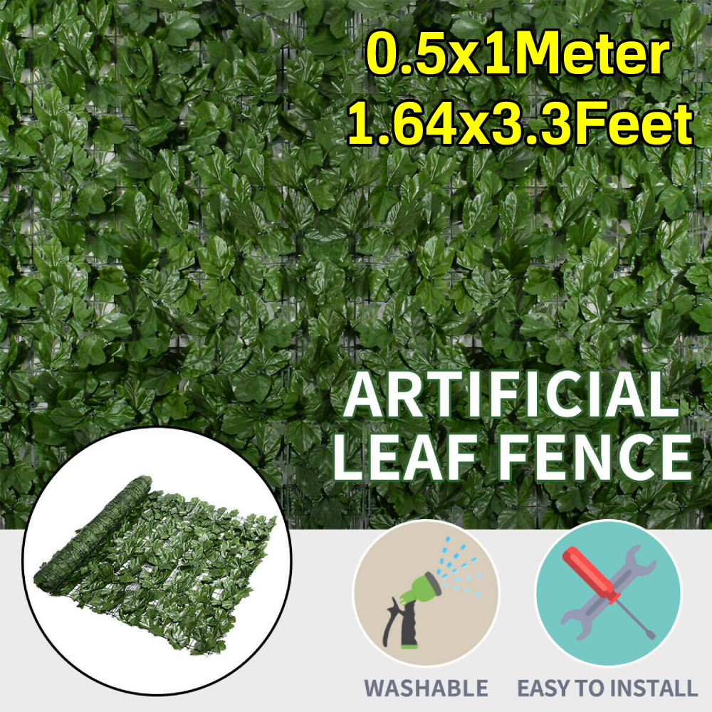 Green-Outdoor-Faux-Plant-Ivy-Leaf-Privacy-Screen-Fence-Garden-Yard-1943523-8