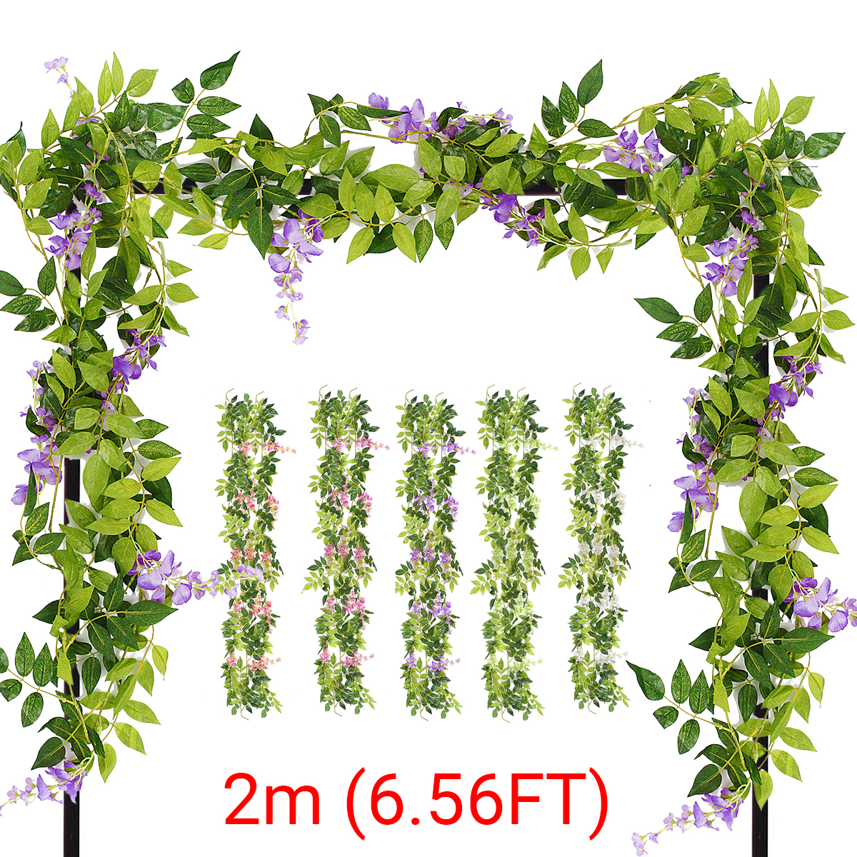 Wisteria-Garland-Artificial-Flowers-Bunch-Wedding-Home-Hanging-Ivy-Decorations-2m-1496339-5