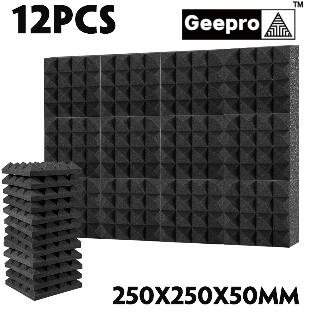 12PCS-25255cm-Sound-absorbing-Cotton-Foam-Soundproof-Cotton-Shed-Wall-Muffler-Sponge-1936696-6