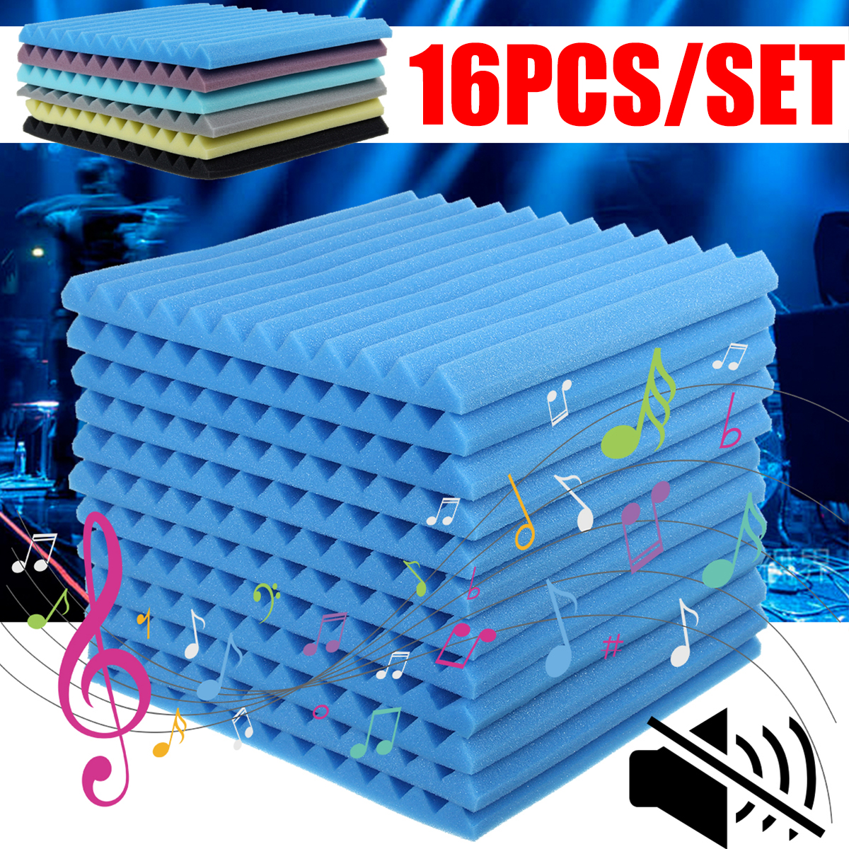 16-Pcs-Soundproofing-Wedges-Acoustic-Panels-Tiles-Insulation-Closed-Cell-Foams-1737781-1