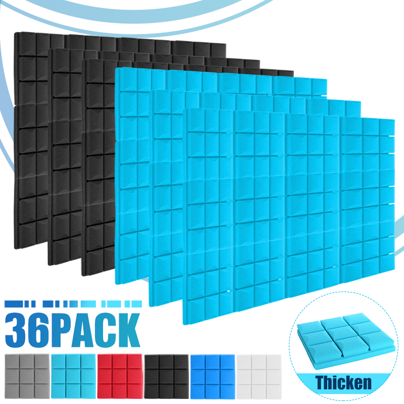 6Pcs-27x27x4-Acoustic-Panels-Tiles-Studio-Soundproofing-Isolation-Wedge-Sponge-Foam-1749838-1