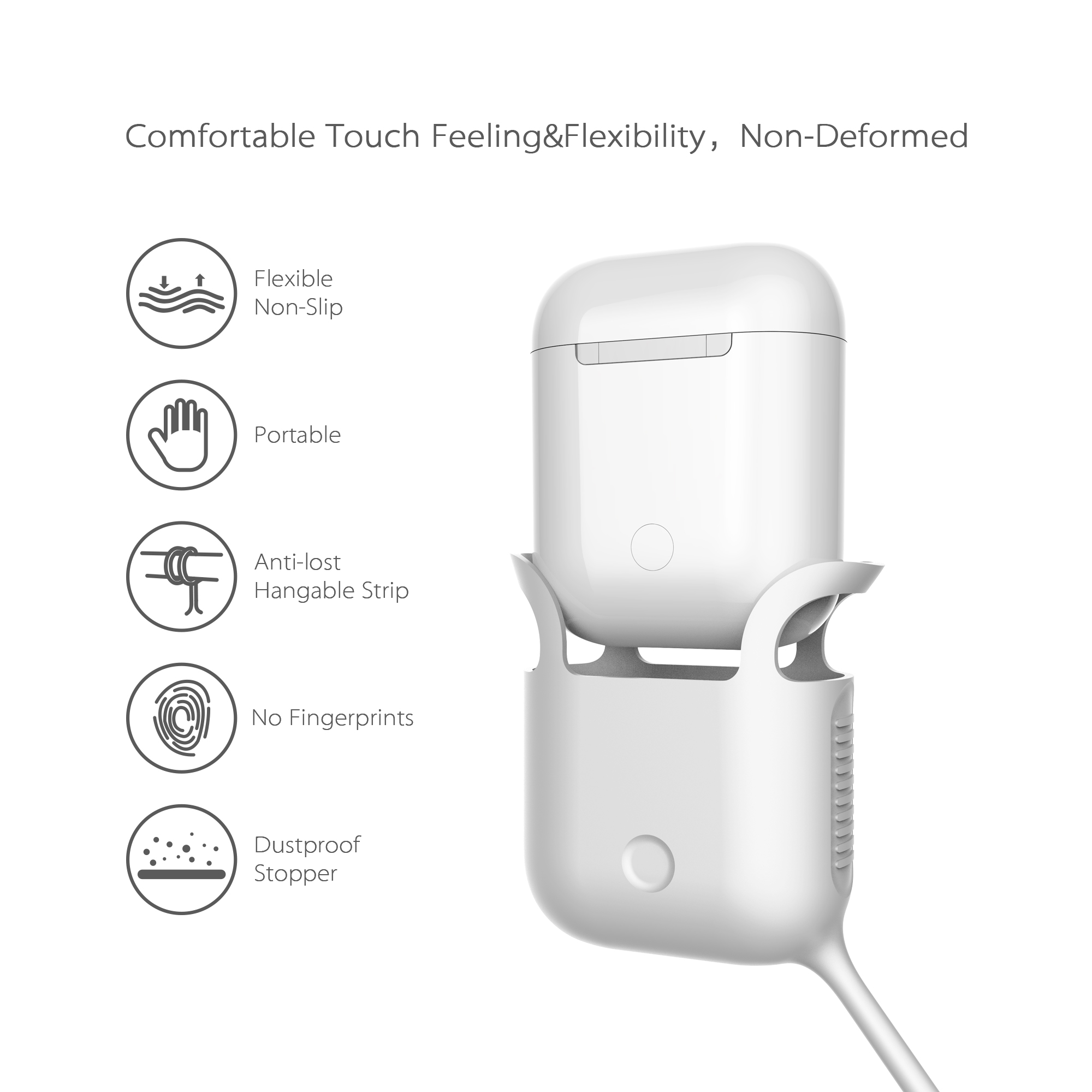 Anti-shock-Dustproof-Multi-color-Soft-Silicone-Protective-Cover-Wireless-Earphone-Case-with-Pothook--1940628-5