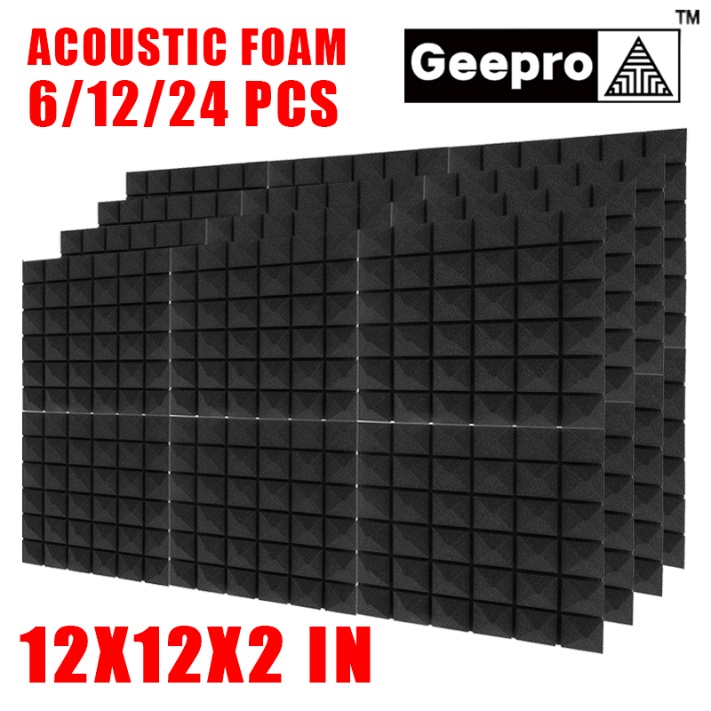 Bakeey-12x12x2in-6-pcs-Sound-absorbing-Cotton-Foam-Soundproof-Cotton-Shed-Wall-Muffler-Sponge-1809066-1