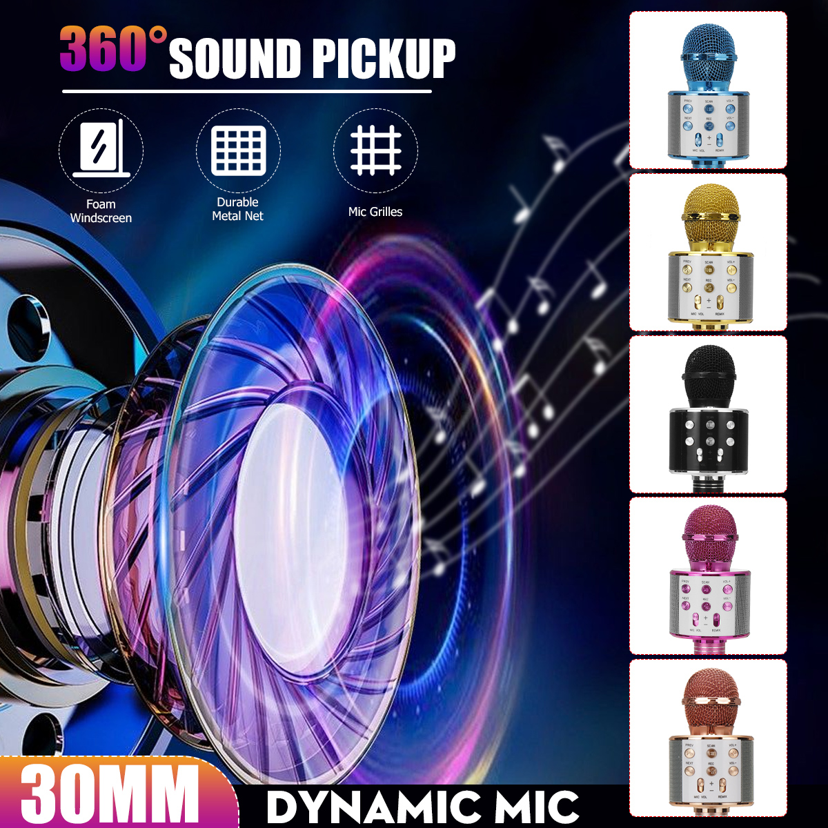 Bakeey-858-Wirelss-bluetooth-Microphone-DSP-Noise-Reduction-Karaoke-Mic-Recorder-HIFI-Stereo-Speaker-1821360-2