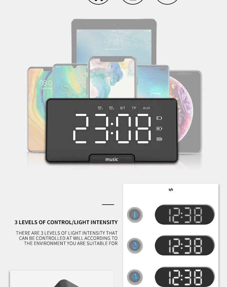 Bakeey-D7-LED-Alarm-Clock-Speaker-Luminous-Multi-function-Retro-bluetooth-50-Loudspeaker-for-Home-De-1844876-7
