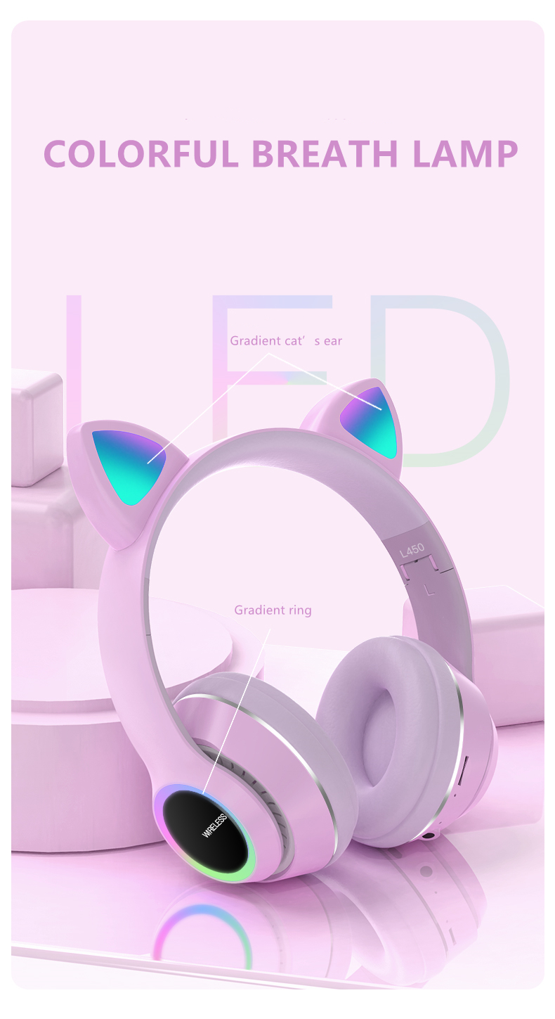 Bakeey-L450-Cute-Cat-Ear-bluetooth--Headset-Foldable-HiFi-Music-Headphone-Supports-TF-Card-FM-with-M-1874364-8