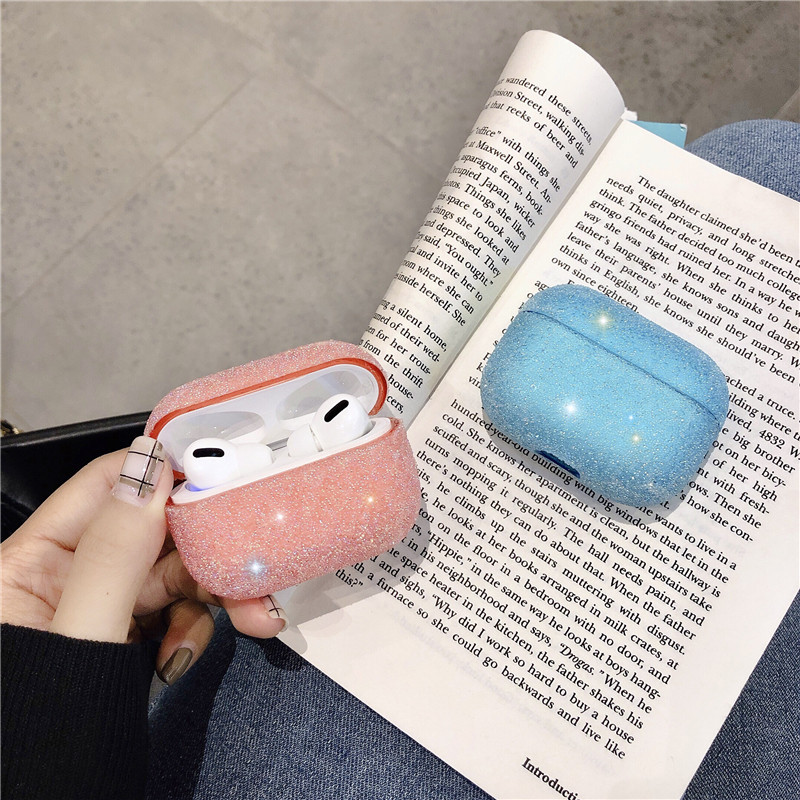 Bakeey-Luxury-3D-Cute-Matte-Particles-Glitter-Bling-Sequins-Diamond-Shockproof-Anti-drop-Earphone-St-1609229-2