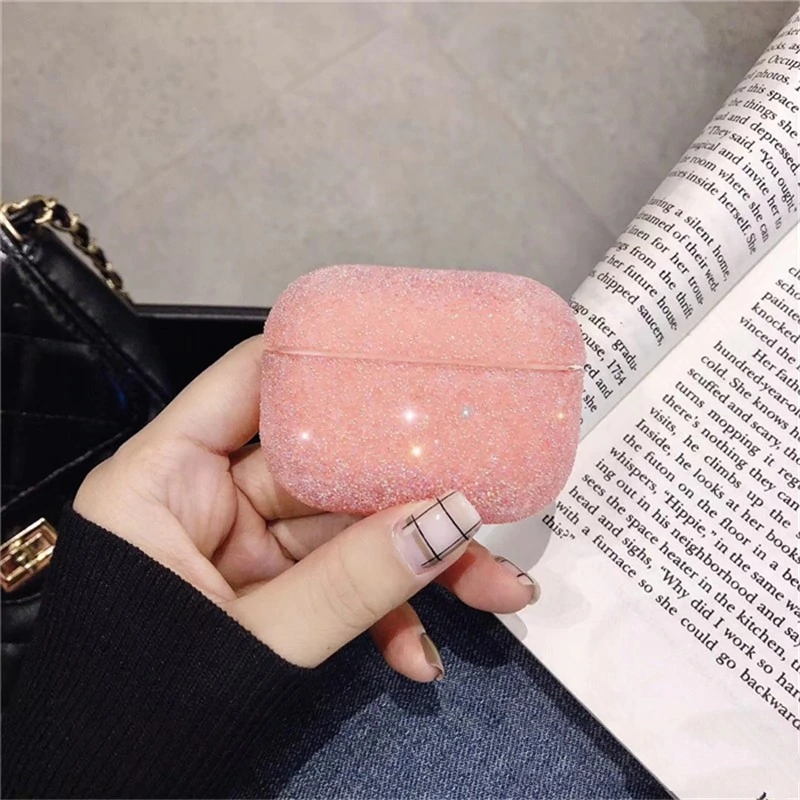 Bakeey-Luxury-3D-Cute-Matte-Particles-Glitter-Bling-Sequins-Diamond-Shockproof-Anti-drop-Earphone-St-1609229-7