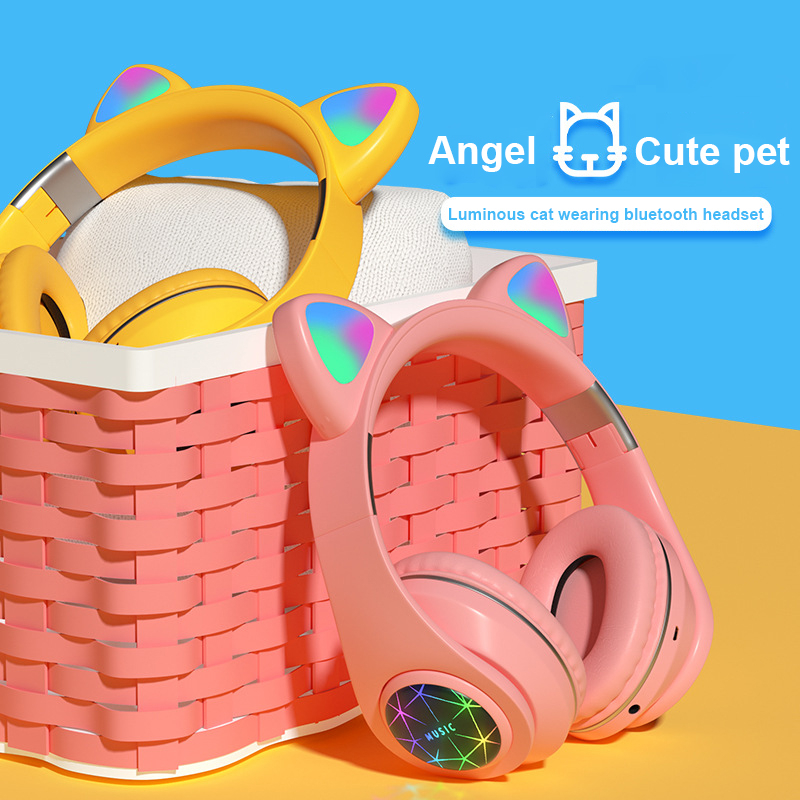 Bakeey-M2-Cut-Cat-Ear-Headphones-Wireless-bluetooth-50-HIFI-TF-Card-AUX-In-Luminous-Foldable-Head-Mo-1808623-1