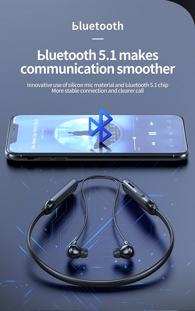 Bakeey-M60-bluetooth-51-Earphone-HIFI-Stereo-Bass-Noise-Reduction-Headphones-TF-Card-Sweatproof-Neck-1800541-3