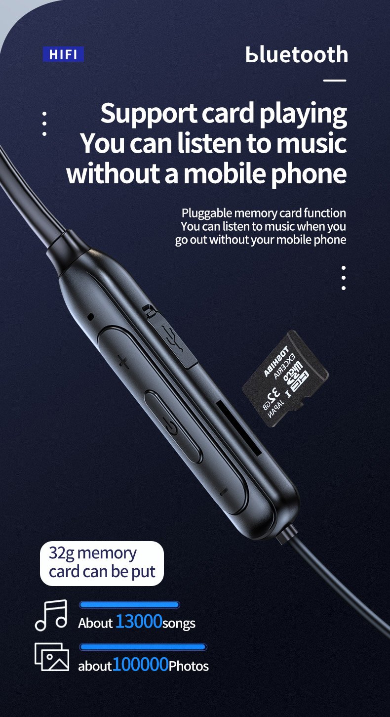 Bakeey-M60-bluetooth-51-Earphone-HIFI-Stereo-Bass-Noise-Reduction-Headphones-TF-Card-Sweatproof-Neck-1800541-8