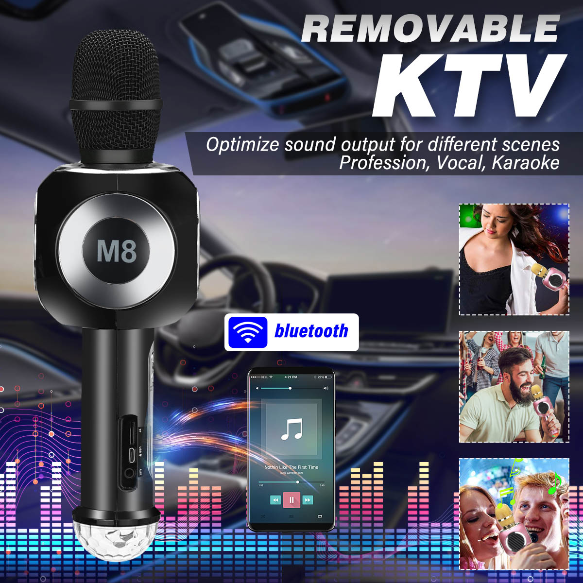 Bakeey-M8-Wireless-Microphone-213W-HIFI-Stereo-bluetooth-Speaker-2600mAh-Luminous-Handheld-KTV-Mic-R-1821357-6