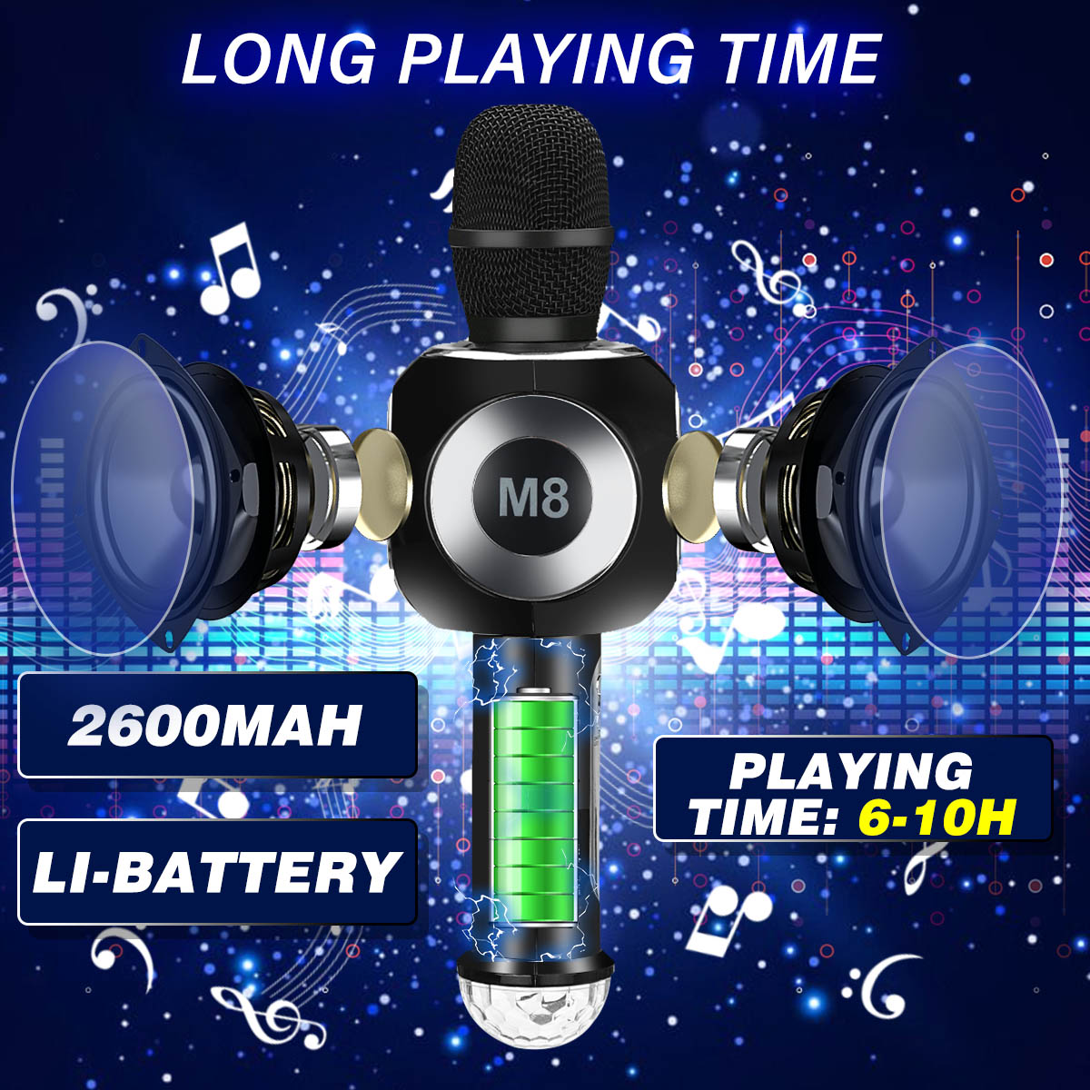 Bakeey-M8-Wireless-Microphone-213W-HIFI-Stereo-bluetooth-Speaker-2600mAh-Luminous-Handheld-KTV-Mic-R-1821357-7