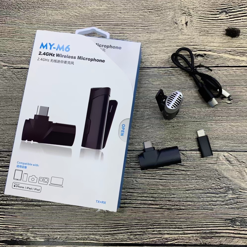 Bakeey-MY-M6-Wireless-Microphone-Low-Latency-Portable-Audio-Video-Recording-Plug-Play-Lapel-Mic-for--1908658-4