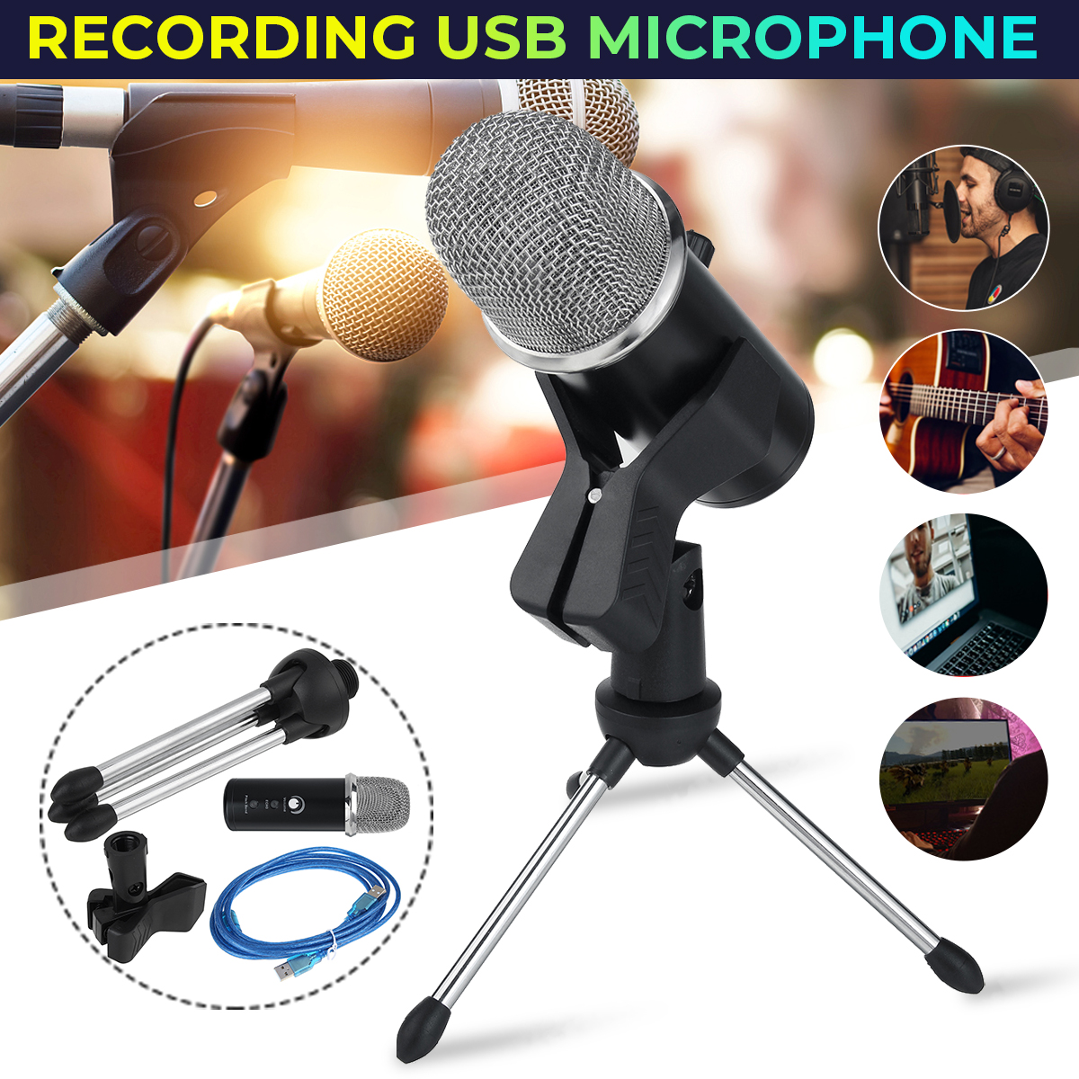 Bakeey-V9-USB-Condenser-Professional-Microphone-with-Stand-for-Computer-Recording-PC-Live-1852144-1