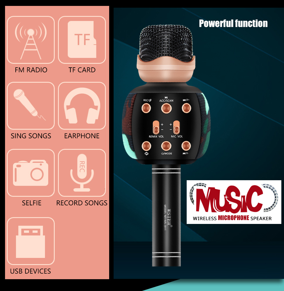Bakeey-WS-2911-bluetooth-Microphone-Speaker--FM-Radio-TF-Card-HD-Soundbar-Mic-1200mAh-Protable-Wirel-1786990-1