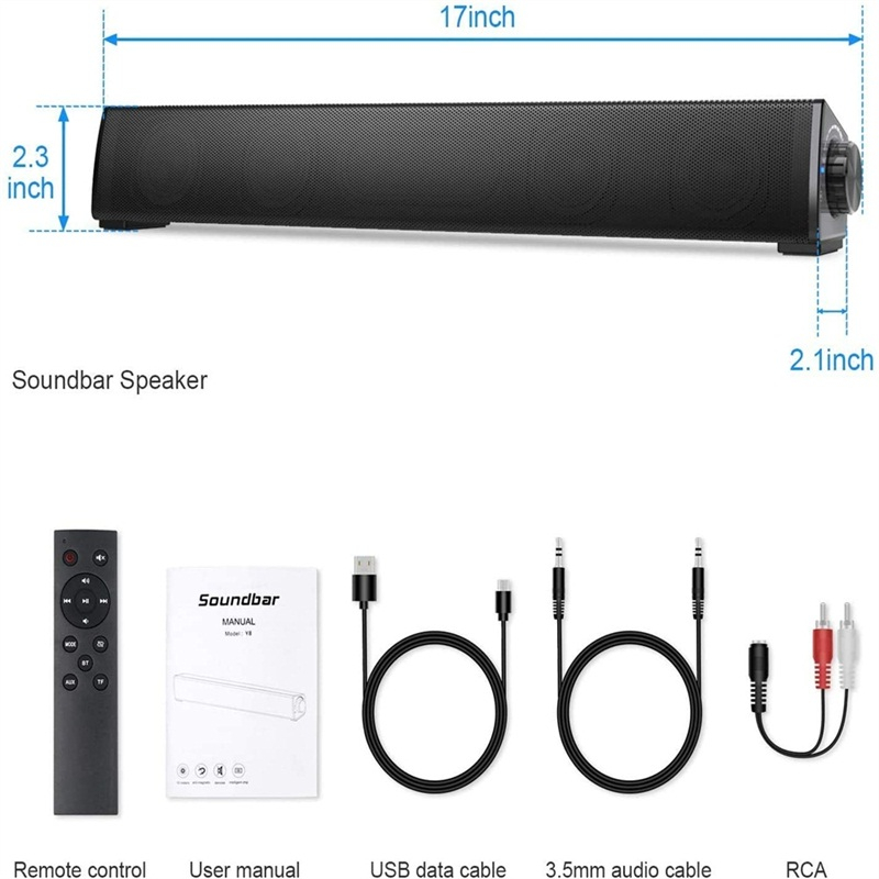 Bakeey-Y8-bluetooth-Soundbar-Bass-Stereo-20W-45MM-Dual-Drivers-Soundbox-TF-Card-AUNX-In-2000mAh-Remo-1796635-12