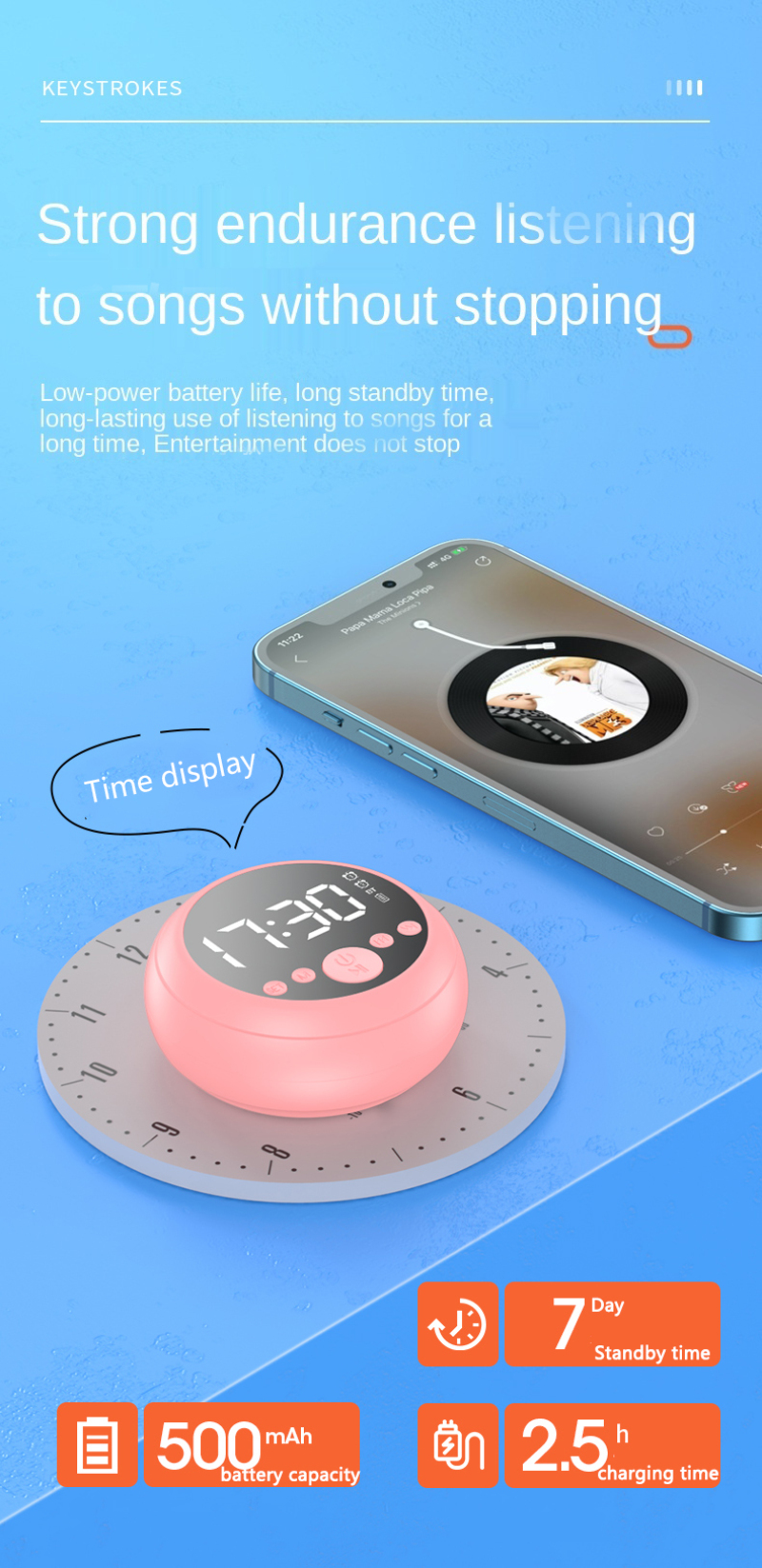 Bakeey-Z2-bluetooth-50-Speaker-Mirror-Dual-Alarm-Clock-HIFI-Stereo-Mini-Round-Shape-Subwoofer-Suppor-1903196-7