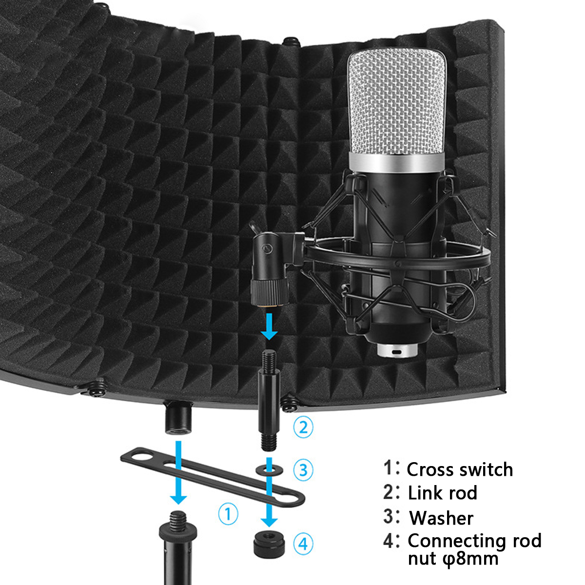 Foldable-Microphone-Acoustic-Isolation-Shield-Studio-Foams-Panel-for-Recording-Live-Broadcast-Microp-1518192-6