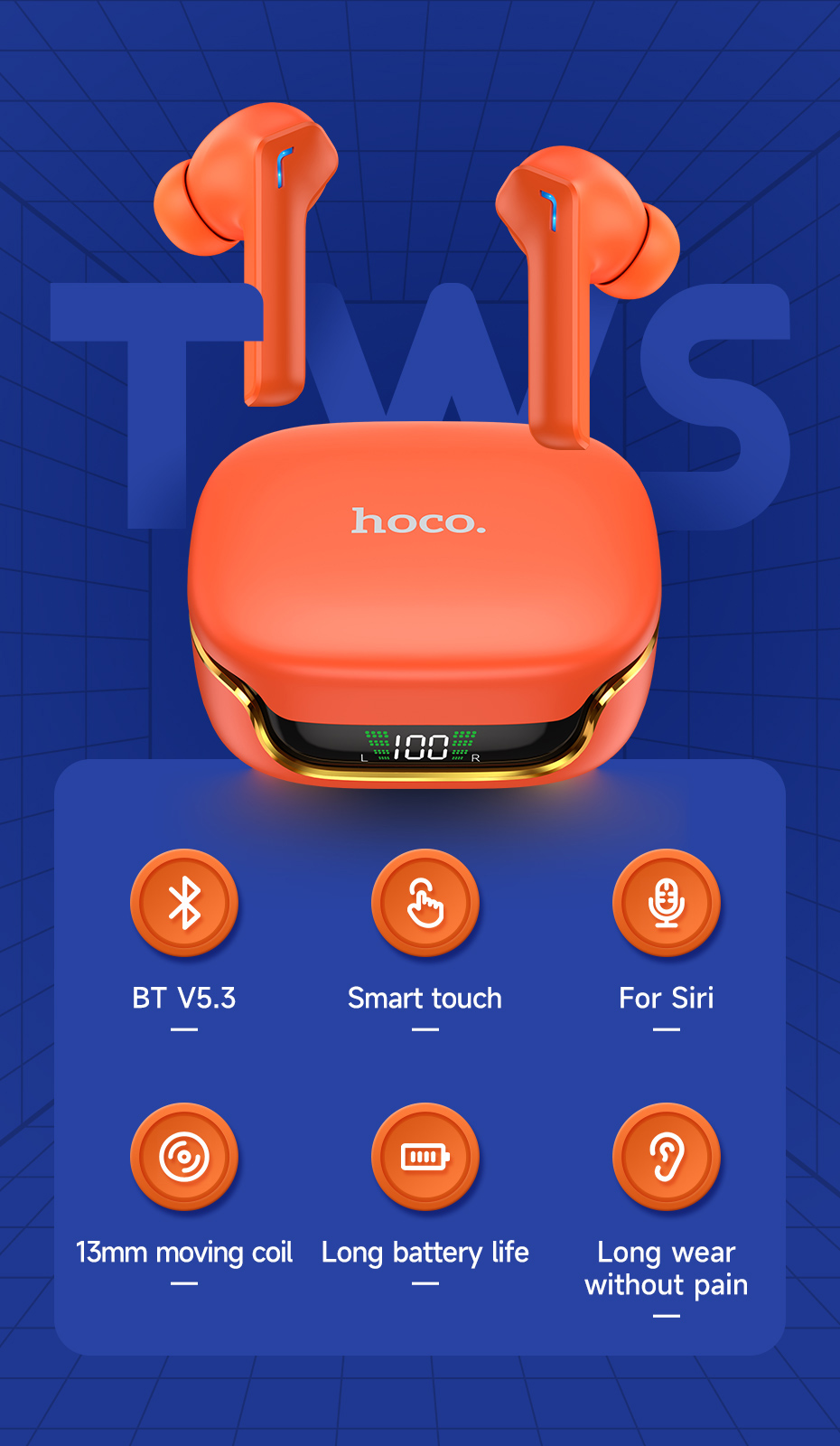 HOCO-EW18-TWS-bluetooth-V53-Earphone-13mm-Dynamic-Driver-Stereo-300mAh-Battery-LED-Display-Smart-Tou-1972772-2