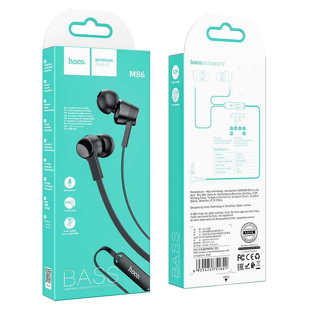 HOCO-M86-35mm-Wired-Earphone-10mm-Dynamic-Driver-Stereo-Touch-Control-12g-Lightweight-Sports-Headset-1975773-4