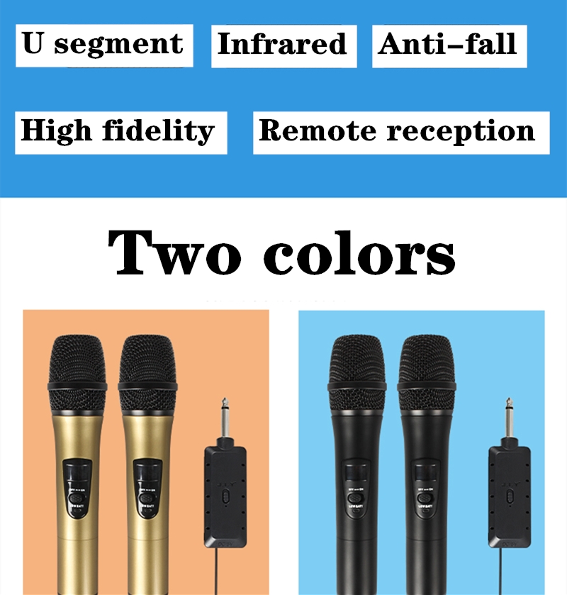 LEORY-E8-2-Wireless-Microphone-VHF-Professional-Mic-Transmitter-Receiver-DJ-For-Square-Speaker-Mixer-1872473-2