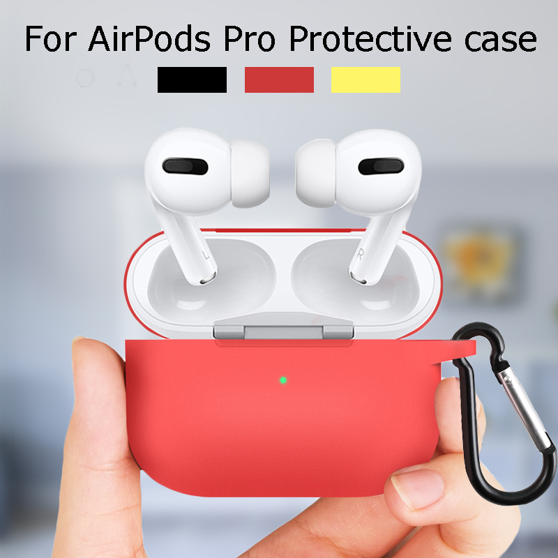 Pure-Soft-Silicone-Shockproof-Earphone-Storage-Case-Cover-with-Keychain-for-Apple-Airpods-Pro-1790394-2