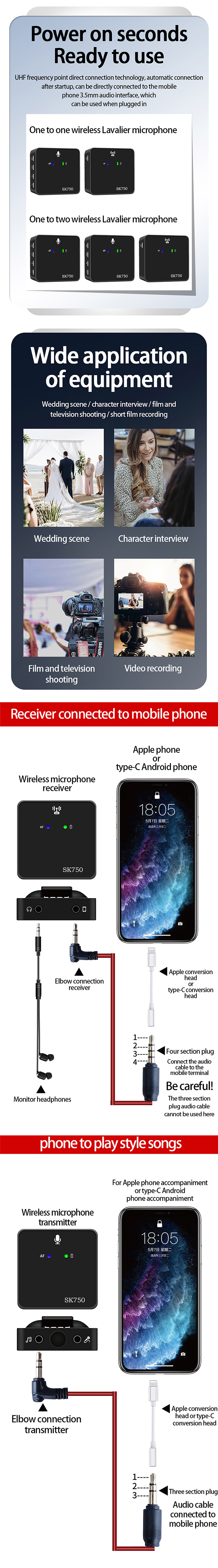 SK750-Wireless-Lavalier-Microphone-Mini-Portable-RF-Transmitter-Receiver-Mic-ENC-Noise-Cancellation--1973694-3