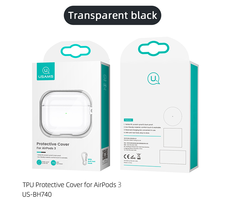 USAMS-Ultra-Thin-Transparent-Anti-Scratch-Non-Yellow-TPU-Earphone-Storage-Case-with-Keychain-for-App-1908728-12