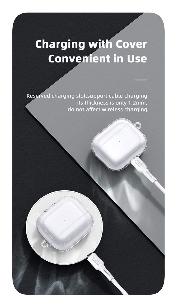 USAMS-Ultra-Thin-Transparent-Anti-Scratch-Non-Yellow-TPU-Earphone-Storage-Case-with-Keychain-for-App-1908728-10