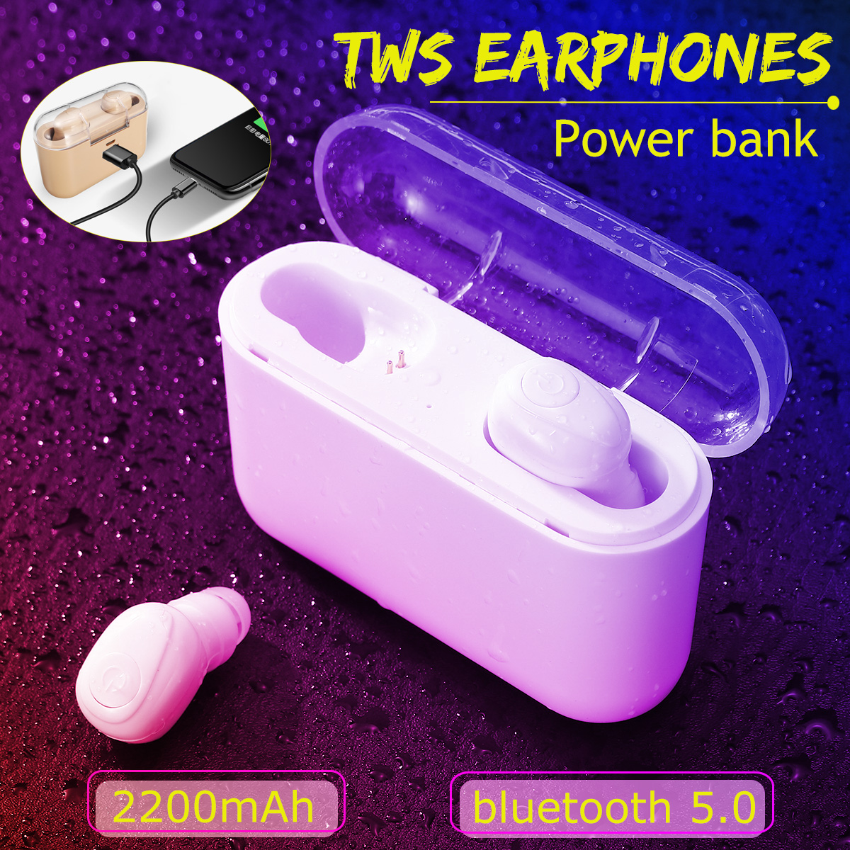 bluetooth-50-TWS-Wireless-Earphone-CVC80-Noise-Cancelling-2200mAh-Power-Bank-IPX7-Waterproof-Stereo--1443493-1