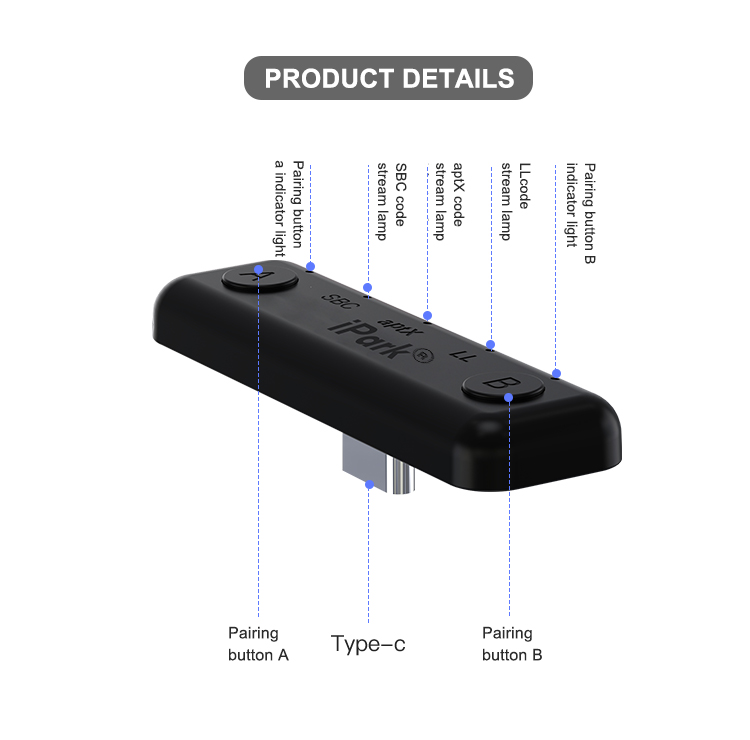 iPark-SDA-100-bluetooth-Wireless-Audio-Adapter-Type-C-Headphone-Transmitter-for-Nintendo-Switch-Lite-1825246-15