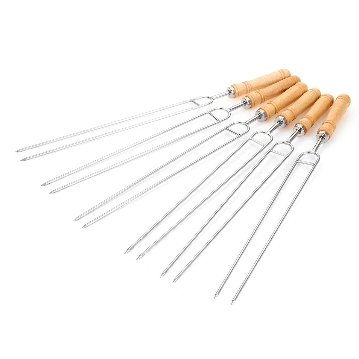 6PCSSet-Stainless-Steel-Wire-BBQ-Skewers-Wood-Handle-Grill-Roasting-Sticks-Outdoor-Camping-BBQ-Tool-1806341-3