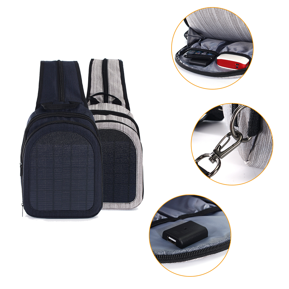 1000mAh-5V-5W-USB-Solar-Eemergency-Charging-Bag-Outdoor-Travel-Portable-Solar-Storage-Bag-1338162-1