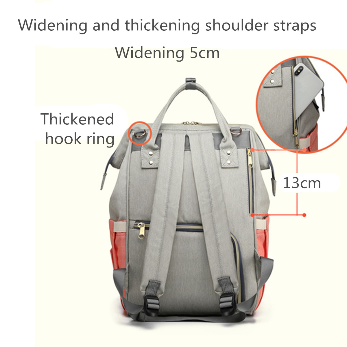 15L-Outdoor-Travel-USB-Mummy-Backpack-Waterproof-Baby-Diapers-Nappy-Bags-1427960-3
