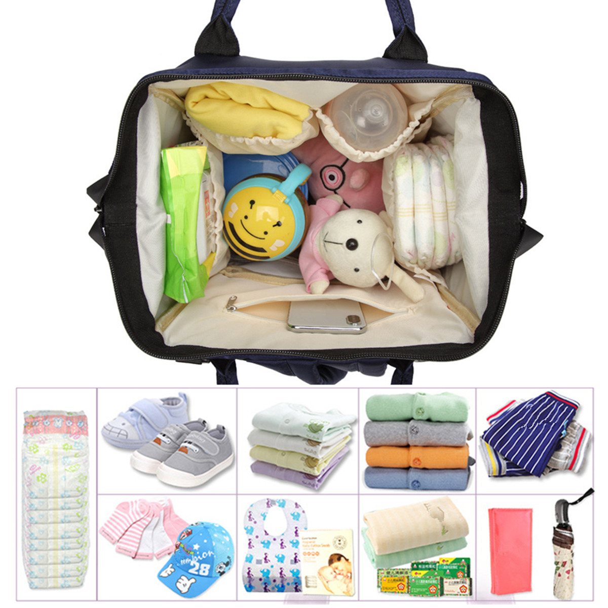 16L-Outdoor-Travel-Mummy-Backpack-Rucksack-Large-Capacity-Baby-Nappy-Diapers-Storage-Bag-1414600-4
