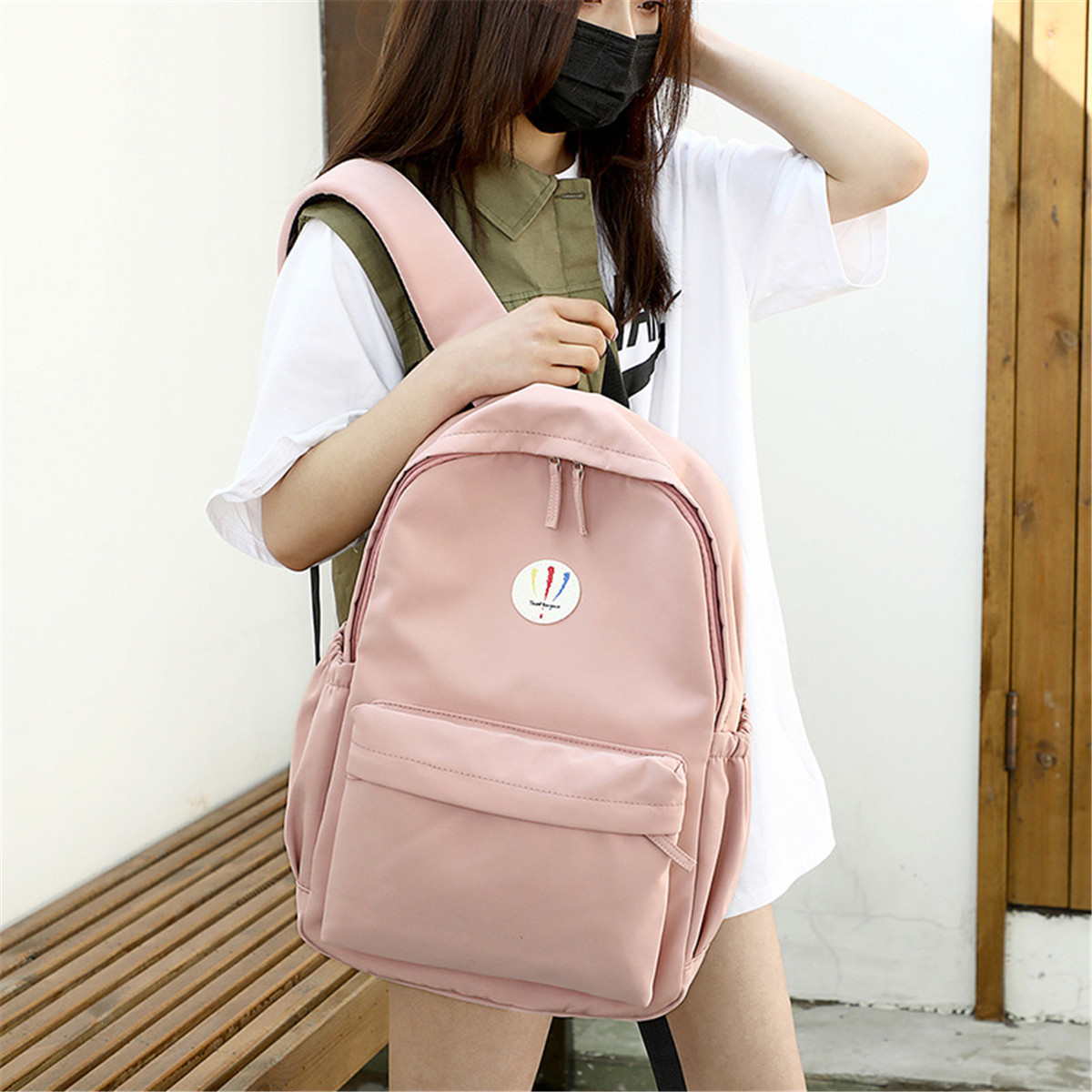 19L-Nylon-Backpack-Rucksack-14inch-Laptop-Student-School-Shoulder-Bag-Outdoor-Travel-1537290-3