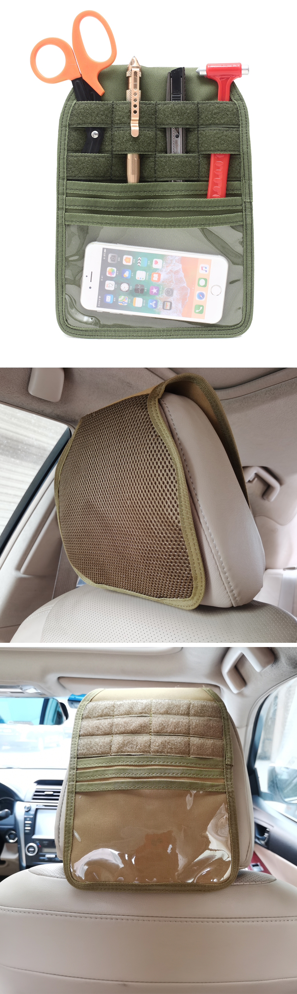 2-in-1-600D-Polyester-Car-Seat-Organizer-Multi-Pocket-Seat-Head-Cover-Cushion-Tactical-Storage-Bag-1761351-3