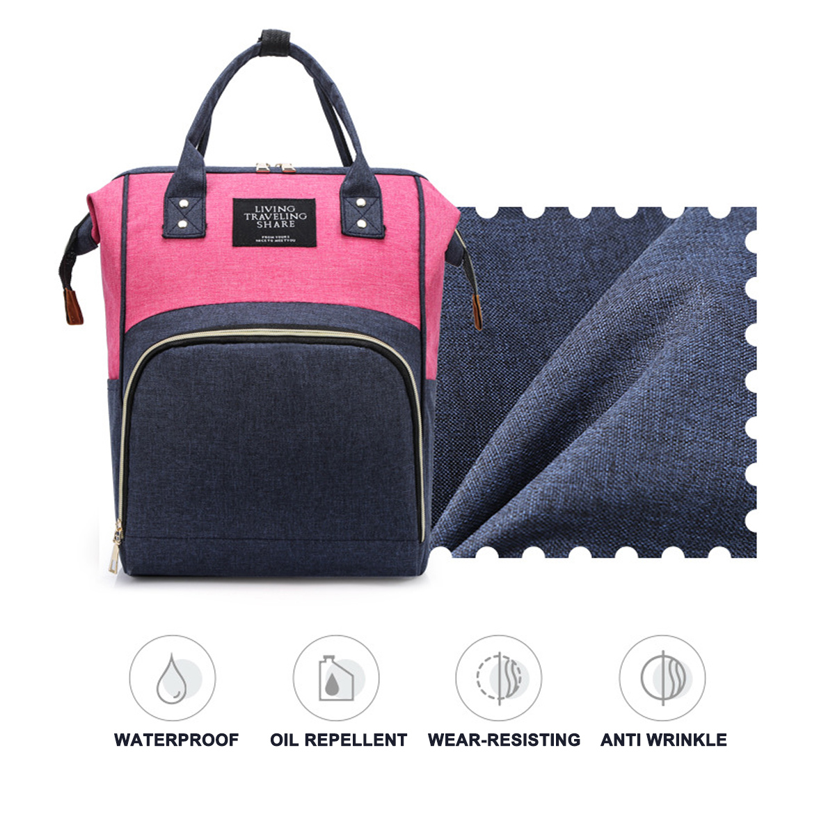 2-in-1-Mom-Bag-Thermal-Insulation-Backpack-Multifunctional-Baby-Crib-Handbag-Stroller-Bag-1831203-3