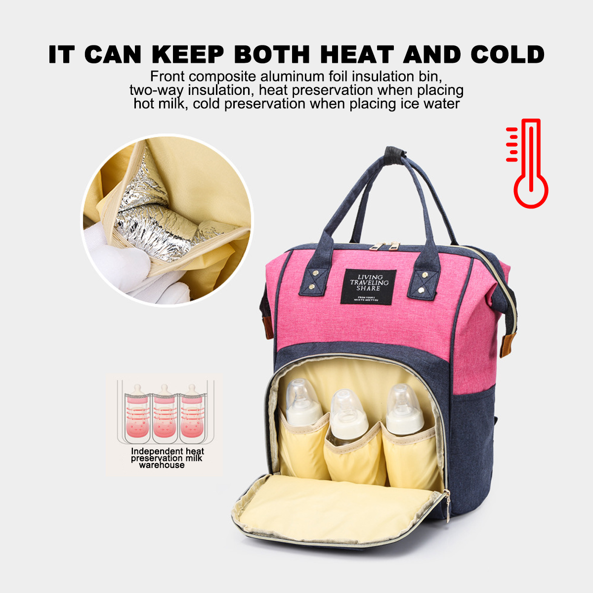 2-in-1-Mom-Bag-Thermal-Insulation-Backpack-Multifunctional-Baby-Crib-Handbag-Stroller-Bag-1831203-6